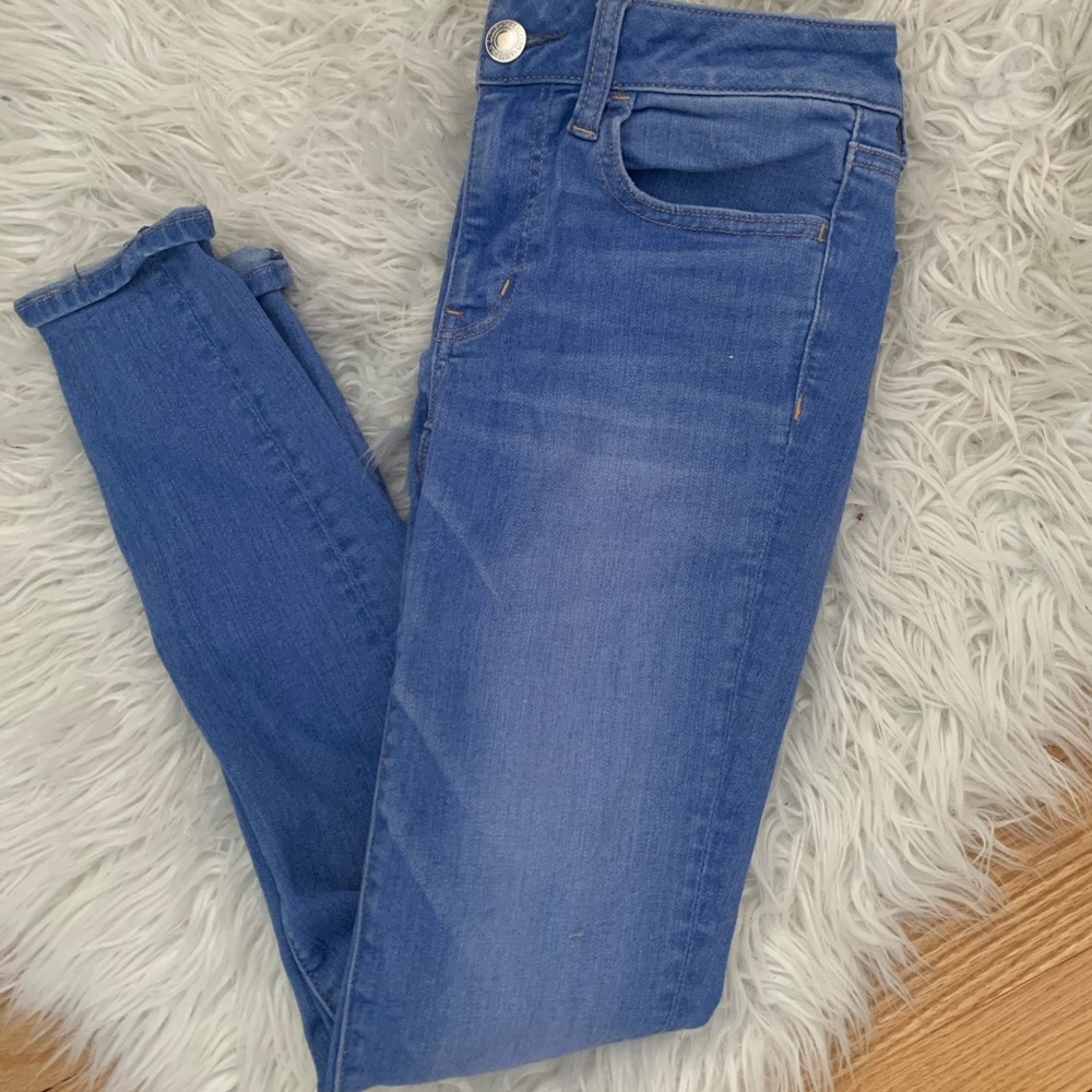 blue american eagle jeggings
